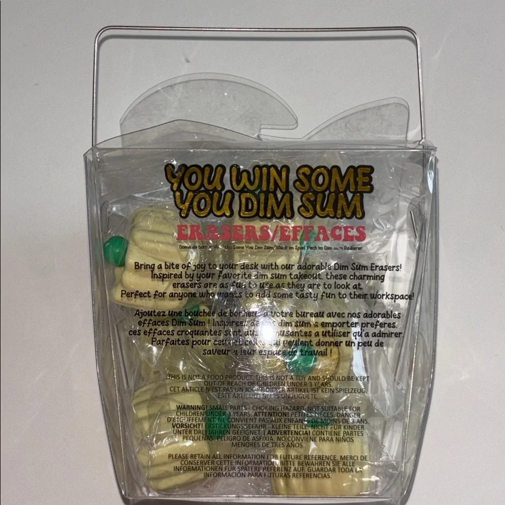 You Win Some You Dim Sum Novelty Erasers White Dumpling Set Dim Sum Erasers